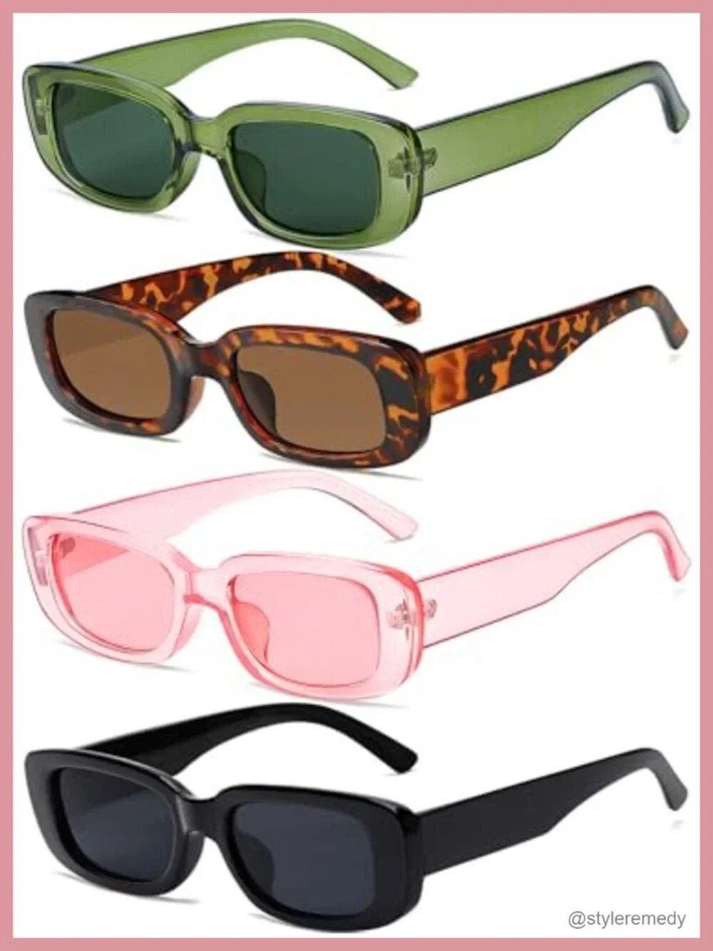 Retro 90s Small Square Sunglasses 4 Pack UV400 Protection Y2K Trendy Women